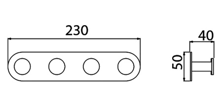Вешалка на 4 крючка Timo Saona 13015/00 хром